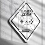 Namofactur LED-Leuchtschild Gamer Zone – Gaming Wanddeko mit Controller & Loading-Text – Bild 7
