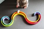 small foot Regenbogen XL Bausteine aus Holz – Montessori Spielzeug ab 1 Jahr – Bild 2