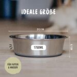 Rudelkönig Hundenapf 2er Set Edelstahl – 1.750 ml Futter- & Wassernapf für grosse Hunde – Bild 2