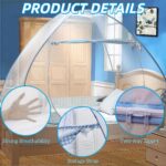 Digead Faltbares Pop-up Moskitonetz 100×200 cm – Automatisches Bettmoskitonetz mit Doppeltür – Bild 6