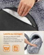 Feandrea Hundebett 60 cm mit langem Plüsch & abnehmbarem Bezug – Donut Kissen für Katzen & kleine Hunde – Bild 6