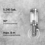 Grafner Edelstahl-Wandleuchte mit Bewegungsmelder IP44 – smarte Aussenleuchte für Garten & Eingang – Bild 8