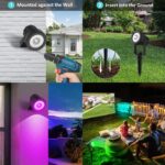 T-SUNUS Solar-Solarstrahler RGB mit 6 Farbwechsel – 2 in 1 Gartenleuchte IP65 wasserdicht – Bild 5