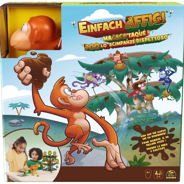 Spin Master Games Einfach affig – Geschicklichkeitsspiel mit Katapult für 2–4 Kinder ab 4 Jahren