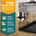 TRESKO® Hundekäfig 122x74,5x80,5 cm faltbar – Transportbox mit 2 Türen & Bodenschale – Bild 2