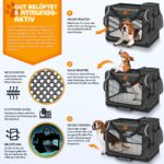 TRESKO Hundebox M 61x42x42cm faltbar mit Leckmatte – Sichere Transportbox für Auto & Zuhause – Bild 8