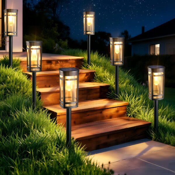 iBaycon 6er Set Solarleuchten Garten Warmweiss – IP65 Solarlampen Outdoor für Rasen & Terrasse
