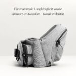 TushBaby Hüfttrage Grau – Ergonomische Babytrage bis 20 kg mit Staufächern – Bild 4