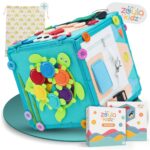 zoula kidz Motorikwürfel 2-in-1 Busy Board – Montessori Lernspielzeug ab 3 Jahren – Bild 8
