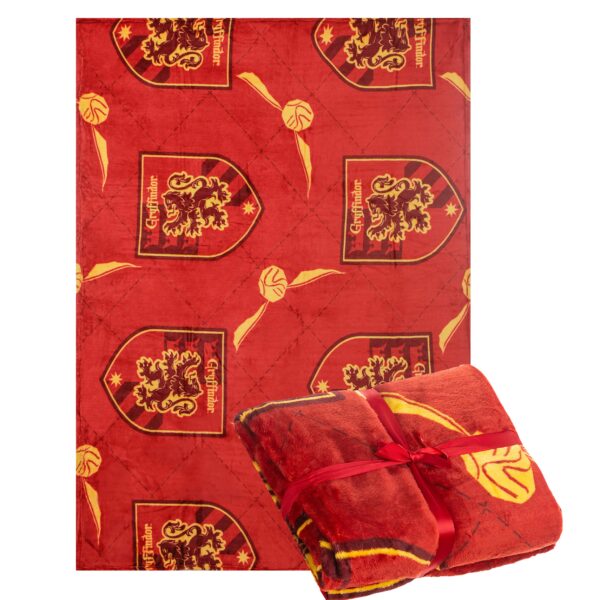 Harry Potter Gryffindor Fleecedecke 120x160 cm – Wärmende Wohndecke mit Quidditch Design