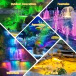 NATPOW RGB LED Unterwasserbeleuchtung – Teichlicht mit Bluetooth APP & Fernbedienung IP68 – Bild 7