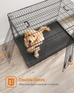 Feandrea XXL Hundekäfig klappbar mit Doppeltüren – 122x74,5x80,5 cm für grosse Hunde – Bild 3