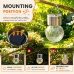 GIGALUMI 12er Set Solar-Hängeleuchten mit Craquelé-Glas – Warmweiss für Garten & Terrasse – Bild 6