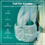 ION8 Kinder Trinkflasche 400ml Edelstahl – Auslaufsicher mit Einhandöffnung – Bild 2