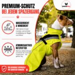 DOGOPAL Regenmantel Hund wasserdicht mit Reflektorstreifen – Gelber Hundemantel für alle Grössen – Bild 8