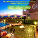 Liyade Solar-Gartenstecker 2er-Set, 120 LED Warmweiß – 8 Modi für Garten, Balkon & Terrasse – Bild 7