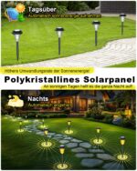 LuJasi Solarleuchten Garten 12er Set IP65 – Warmweisse Gartenbeleuchtung mit Projektionen – Bild 4