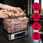 HEVA NIVA Dörrautomat 450 W – 6 Edelstahlgitter, 35-70 °C Temperaturregelung, LED-Display – Bild 7