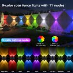 sununiny Solar-Wandleuchte 4er Set – 9 Farben, 11 Modi, IP65 wasserdicht für Garten & Terrasse – Bild 3
