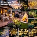 yowin Solar Gartenleuchten 2er Set mit 120 LED – IP65 Wasserdicht für Balkon & Terrasse – Bild 6