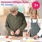 CUBIDI Hammerspiel ab 3 Jahren – Motorik-Spielzeug mit Holzhammer & Korkplatte – Bild 3
