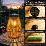 Freekite Geflochtene Rattan Solarlaterne – Wetterfeste Gartendeko mit intelligenter Sensorsteuerung – Bild 2