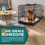 TRESKO® Hundekäfig 122x74,5x80,5 cm faltbar – Transportbox mit 2 Türen & Bodenschale – Bild 7