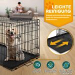 TRESKO® Hundekäfig 122x74,5x80,5 cm faltbar – Transportbox mit 2 Türen & Bodenschale – Bild 4
