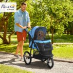 PawHut Hundebuggy klappbar für Hunde & Katzen bis 20 kg – Blau – Bild 2