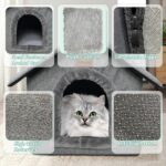 Whiwhi Hundehütte 45x40x45cm mit abnehmbarem Plüschkissen – Katzenhöhle für Haustiere – Bild 2
