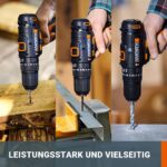 WORX WX370.1 Akku-Schlagbohrschrauber 20V – 50Nm mit 2x 2Ah Akkus & Ladegerät – Bild 3