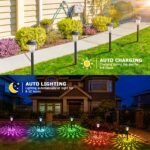 BUCASA 8er Set Solarleuchten für Aussen – Warmweiss & RGB LED Gartenbeleuchtung wasserdicht – Bild 2