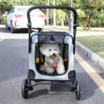 BingoPaw Hundewagen bis 20kg – Faltbarer Hundetrolley mit Bremse & Netzfenstern – Bild 5
