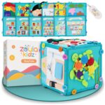 zoula kidz Motorikwürfel 2-in-1 Busy Board – Montessori Lernspielzeug ab 3 Jahren