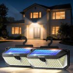 TECKNET Solarlampe mit Bewegungsmelder 546 LEDs – 7500 Lumen, 300° Winkel, IP66 (2er Set)