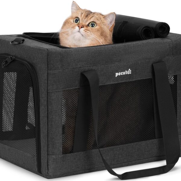 pecute Haustier-Transporttasche Gross 42.5cm – Stabile Katzen- & Hundetasche bis 5kg
