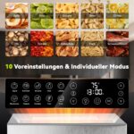 TRIUMPHKEY Dörrautomat Edelstahl mit 10 Tabletts – 850W Profi-Dörrgerat für Jerky & Früchte – Bild 3