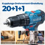 Dong Cheng 20V Akku-Schlagbohrschrauber 50Nm mit 2x2,0Ah – Professionelle 3-in-1 Kraft für alle Materialien – Bild 3