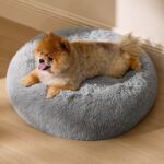 BEDSURE Rundes Haustierbett Ø 60 cm – Plüsch Katzenbett waschbar für Katzen & kleine Hunde