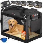 CADOCA® Hundebox XXXL 101x70x70cm – Faltbare Transportbox mit Stahlrahmen für grosse Hunde