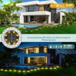 FIFlying 16er Set Solar Bodenleuchten mit 8 LEDs – Warmweiss Gartenbeleuchtung für Terrasse & Rasen – Bild 3
