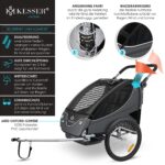 KESSER® 2in1 Kinderfahrradanhänger mit Federung & Joggerfunktion – für 1-2 Kinder bis 40kg – Bild 4