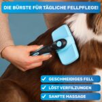 BluePet Zupfbürste für Hunde & Katzen – Selbstreinigende Langhaar-Bürste mit Knopfdruck – Bild 7