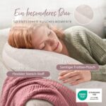 Theraline Plüschmond Stillkissen mit Perlenfüllung – Ergonomisches Mehrzweckkissen Creme – Bild 4