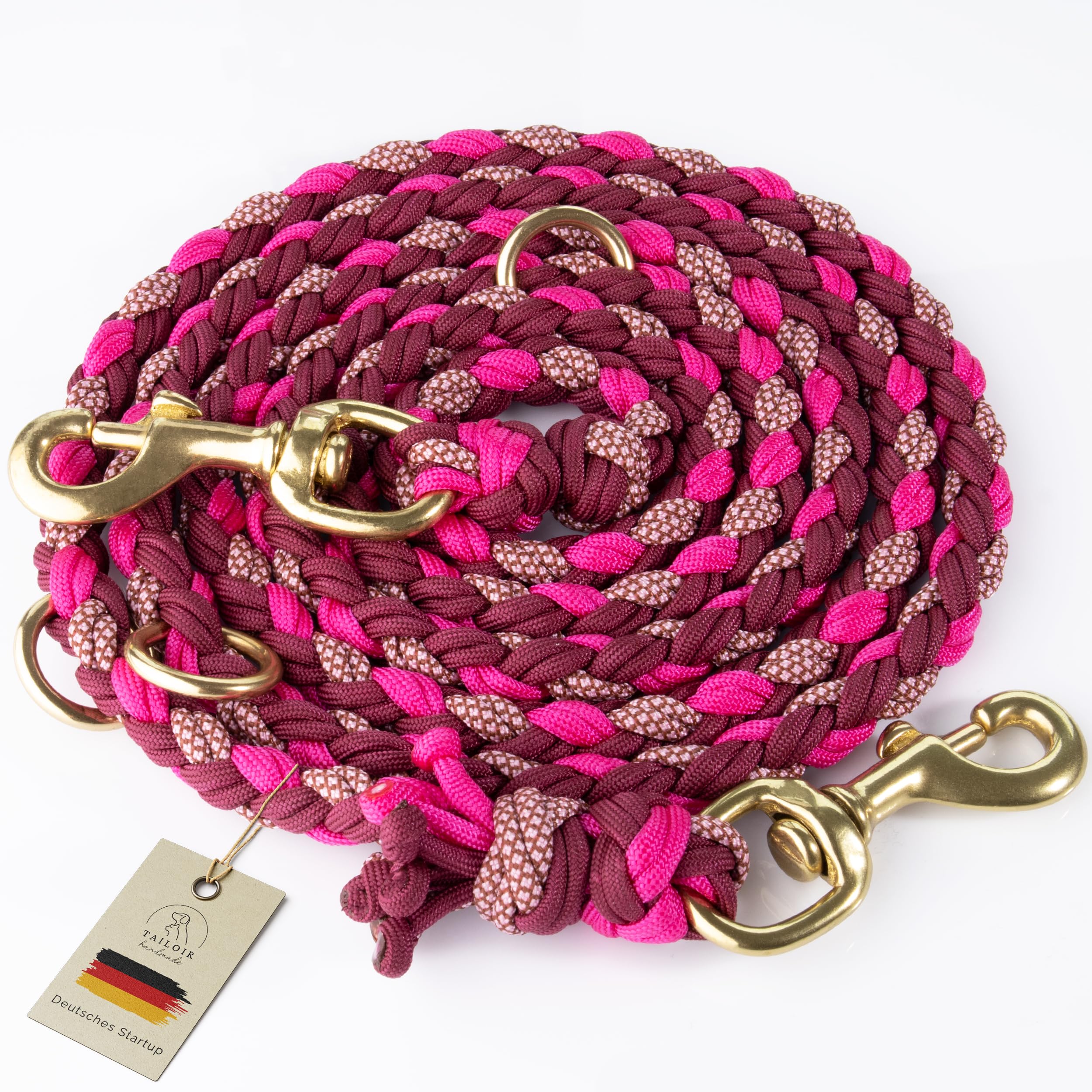 Tailoir Hundeleine 2m geflochten – Paracord Führleine für Mittel- & Grosse Hunde