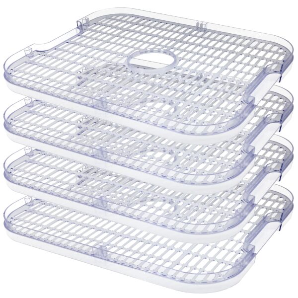 4er Set Dörrsiebe für YOER VitaSave FD01S – Transparente Trocknungsebenen für Obst, Gemüse & Kräuter