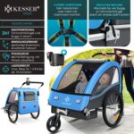KESSER Sport-RX 2in1 Kinderfahrradanhänger & Buggy – 5-Punkt-Gurt & 360° Vorderrad für 1-2 Kinder – Bild 3