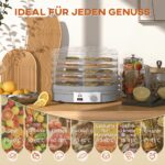HOMCOM Dörrautomat 245 W mit 5 Tabletts – Temperaturregler 35-70°C für Obst, Gemüse & Fleisch – Bild 4