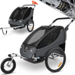 KESSER® 2in1 Kinderfahrradanhänger mit Federung & Joggerfunktion – für 1-2 Kinder bis 40kg