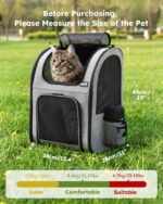 Pecute Haustier-Rucksack XL für Katzen & Hunde bis 10 kg – Atmungsaktiv & Wasserdicht – Bild 2